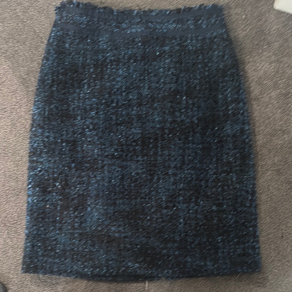 J. McLaughlin Blue and Black Pencil Skirt Knee-Length